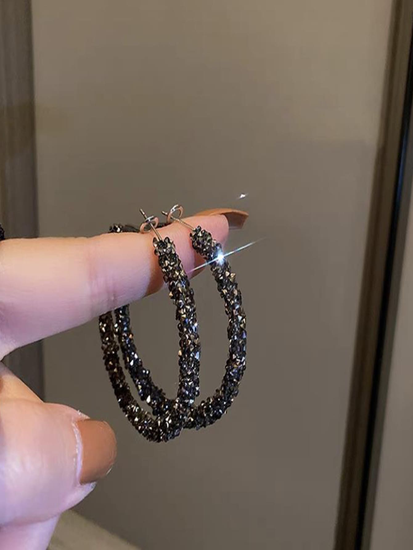 Rhinestone Hoop Earrings | SHEIN USA