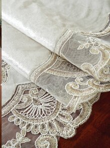 100% Polyester Fabric, 3D Embroidered Kitchen/Dining Table Runner, Table Mat, Decorative For Indoor, Outdoor, Party, Wedding, 1pc - Multicolor - View 6