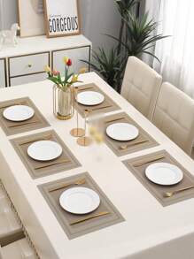1入組PVC餐墊,現代防滑桌墊 - 米色 - 查看 1