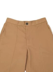 Manfinity Mode Men Solid Slant Pocket Pants - Brown - View 4