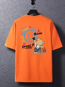 Manfinity EMRG Men Cartoon Graphic Drop Shoulder Tee - Orange - View 2