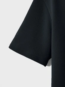 Manfinity VCAY Men Casual Versatile Solid Drop Shoulder Tee For Summer - Black - View 7