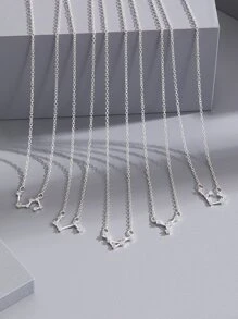 Vòng cổ trang trí 12 chòm sao đính đá Cubic Zirconia - Bạc - Xem 2