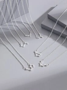 Vòng cổ trang trí 12 chòm sao đính đá Cubic Zirconia - Bạc - Xem 3