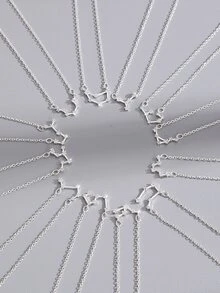 Vòng cổ trang trí 12 chòm sao đính đá Cubic Zirconia - Bạc - Xem 5