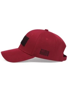 1 Miếng Nam Thêu cờ Retro Mũ bóng chày Đường phố - Màu Đỏ Sâu - Xem 2