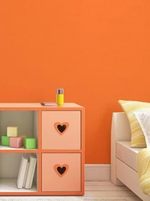 1pc PVC Wall Paper, Minimalist Orange Wall Adhesive Roll For Home - Orange - View 1