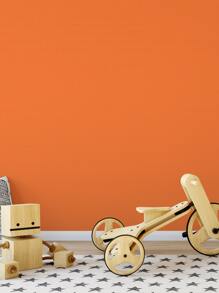 1pc PVC Wall Paper, Minimalist Orange Wall Adhesive Roll For Home - Orange - View 6