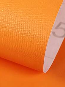 1pc PVC Wall Paper, Minimalist Orange Wall Adhesive Roll For Home - Orange - View 7