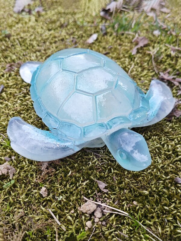 1pc Polyresin Garden Ornament, Modern Turtle Design Garden Statue For