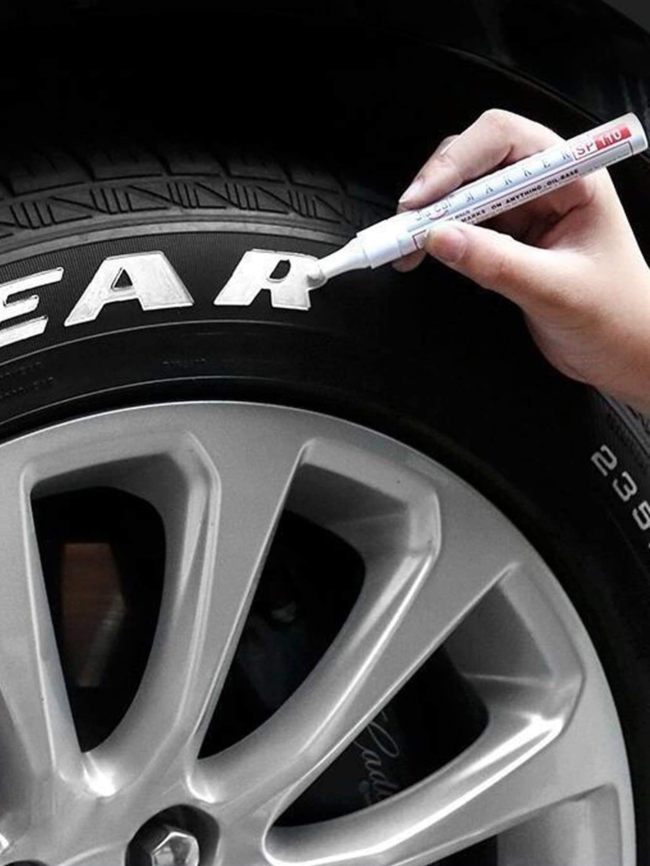 sipa 1pc Waterproof Marker Pen For Tire Touch-Up Paint Back To School - White - View 1