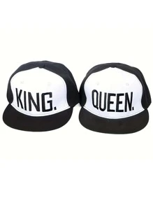 2入組男士字母圖案棒球帽 - 黑色 - 查看 1