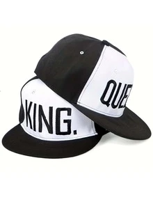 2入組男士字母圖案棒球帽 - 黑色 - 查看 2