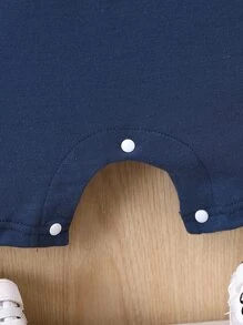 Baby Boy Colourblock Dinosaur Print Tee Romper - Multicolor - View 5