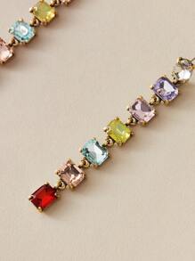 juran 1对长款玻璃水晶水钻耳环，优雅正式场合女士耳环 - 彩色 - 查看 2