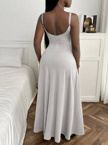 Slaydiva Đầm Túi màu trơn Giải trí - Màu Xám nhạt - Xem 2