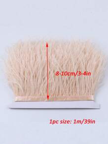 1片羽毛形狀diy布料,8-10cm寬,香檳色,適用於縫紉項目 - 香檳色 - 查看 2