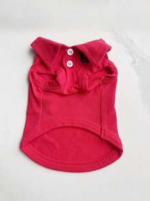 áo sơ mi thú cưng thêu hoạt hình cho mèo và chó cho mùa hè - Đỏ - Xem 2