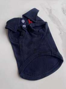 1pc Cartoon Embroidered Pet Shirt For Cat And Dog For Summer - Black - View 2