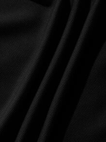 SHEIN EZwear Solid Tank Top & Shorts - Black - View 3