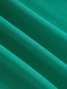 SHEIN LUNE Heart And Letter Graphic Tee - Green - View 4