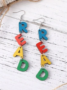 Letter Drop Earrings - Multicolor - View 2