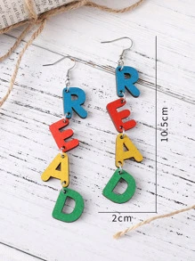 Letter Drop Earrings - Multicolor - View 3