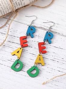 Letter Drop Earrings - Multicolor - View 4