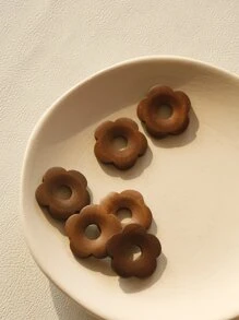 6 piezas Accesorio de joya DIY flor - Café integral - Ver 1