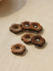 6 piezas Accesorio de joya DIY flor - Café integral - Ver 3