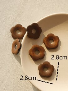 6 piezas Accesorio de joya DIY flor - Café integral - Ver 4