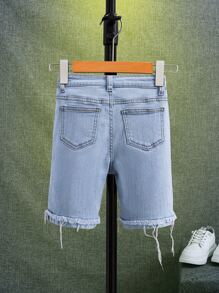 SHEIN 男孩毛邊牛仔短褲