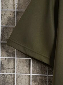 Men Slogan Graphic Tee - Army Green - View 3