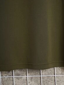 Men Slogan Graphic Tee - Army Green - View 4