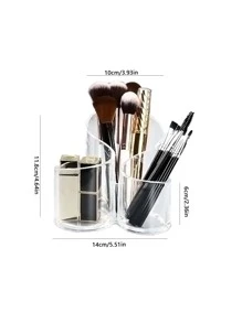 1 hộp đựng đồ trang điểm bằng nhựa, hộp trong suốt hiện đại cho gia đình, cho kỳ nghỉ bãi biển, bộ sưu tập phòng tắm, bộ sưu tập phòng ngủ, dung tích lớn - Trong sáng - Xem 3