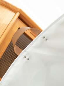 1入組織物洗衣籃,現代字母圖案雙把手洗衣籃 - 棕色 - 查看 3