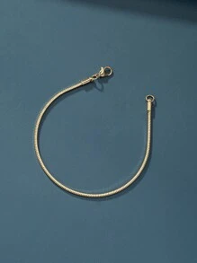 時尚流行1入組時尚簡約男士手鍊日常裝飾銅首飾禮物和時尚外觀 - 金黃色 - 查看 2