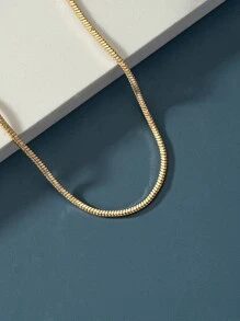 時尚流行1入組時尚簡約男士手鍊日常裝飾銅首飾禮物和時尚外觀 - 金黃色 - 查看 3