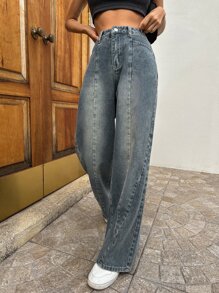 DAZY Wide Leg Jeans - Dark Wash - View 11