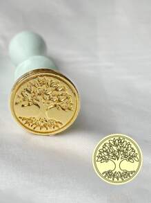 1 pieza Sello de cera patrón de árbol - Dorado - Ver 1