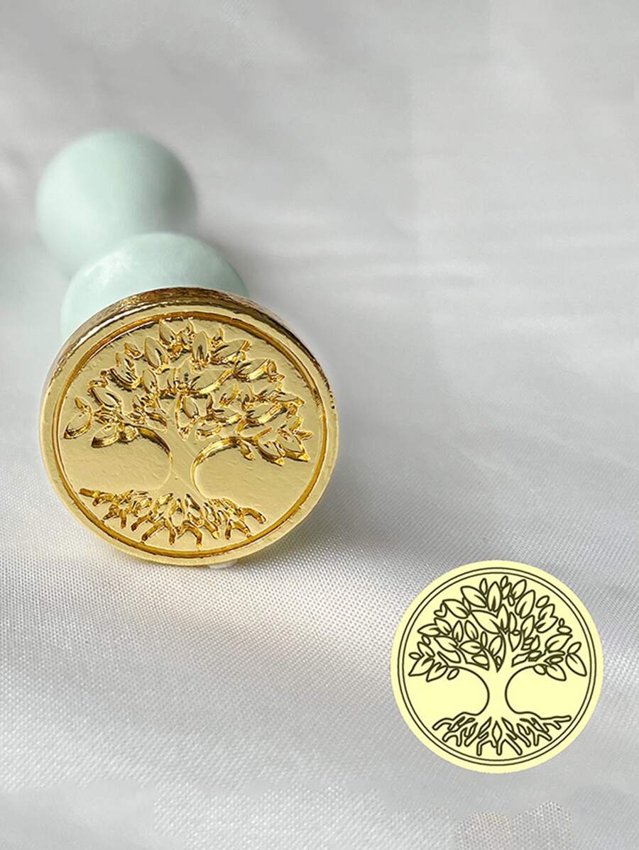 1 pieza Sello de cera patrón de árbol - Dorado - Ver 1