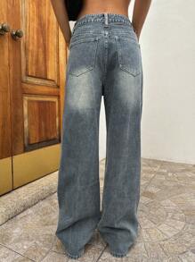 DAZY Wide Leg Jeans - Dark Wash - View 9