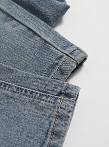 DAZY Denim mùa giặt Quần legging thẳng - Rửa nhẹ - Xem 3