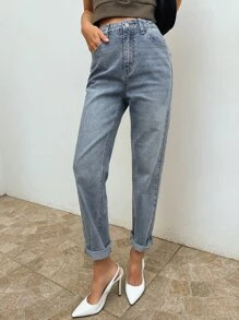 DAZY Denim mùa giặt Quần legging thẳng - Rửa nhẹ - Xem 9