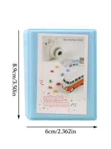 1pc Car & Letter Graphic Mini Photo Album, Simple Portable Photo Card Case For Photo, Card Storage - Pink - View 2