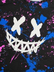 GENTILAND Men Reflective Cartoon and Brush Stroke Print Tank Top - Multicolor - View 5