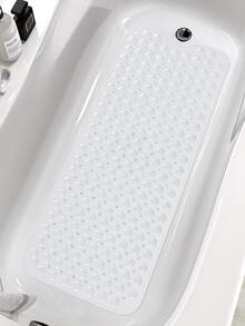 1pc PVC Shower Stall Mat, Minimalist Plain Anti-slip Shower Stall Mat For Bathroom - White - View 2