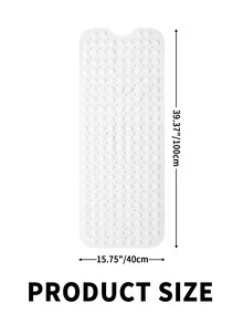1pc PVC Shower Stall Mat, Minimalist Plain Anti-slip Shower Stall Mat For Bathroom - White - View 4
