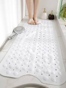 1pc PVC Shower Stall Mat, Minimalist Plain Anti-slip Shower Stall Mat For Bathroom - White - View 5