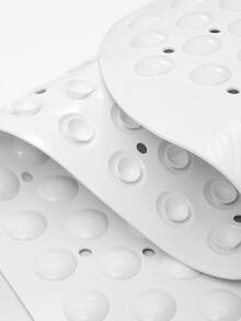 1pc PVC Shower Stall Mat, Minimalist Plain Anti-slip Shower Stall Mat For Bathroom - White - View 6